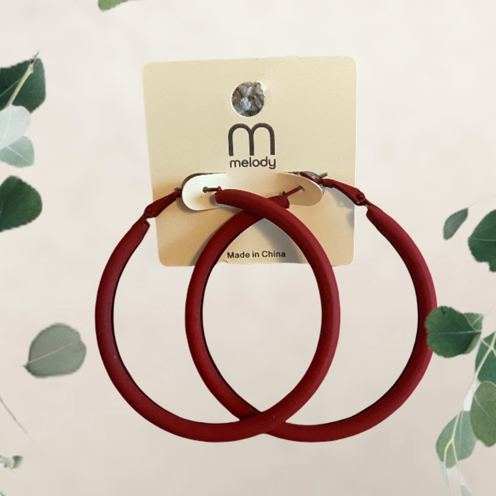 Red Hoop Earrings